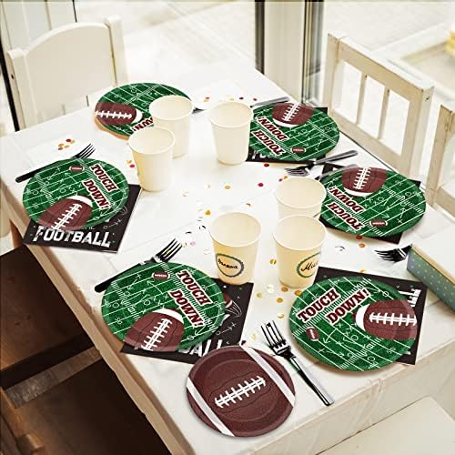 96 Piece Football Themed Tableware Set for 24 Guests