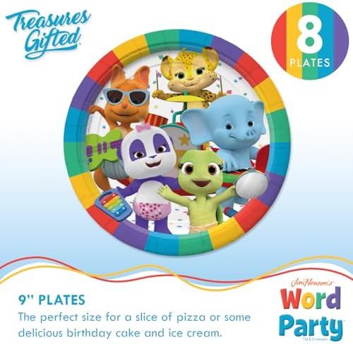 Treasures Gifted Word Party Plates 8ct 9in Set