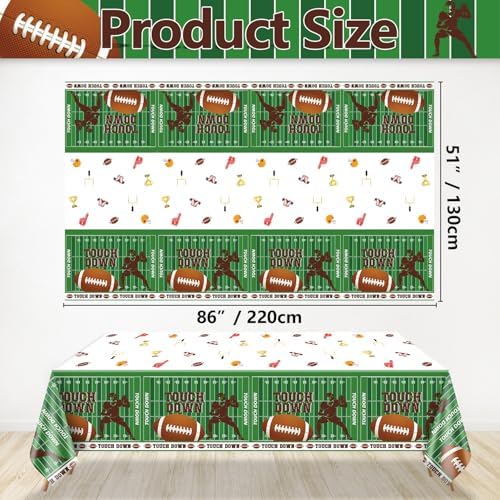 4Pcs Football Tablecloths - Touch Down Decor for Parties