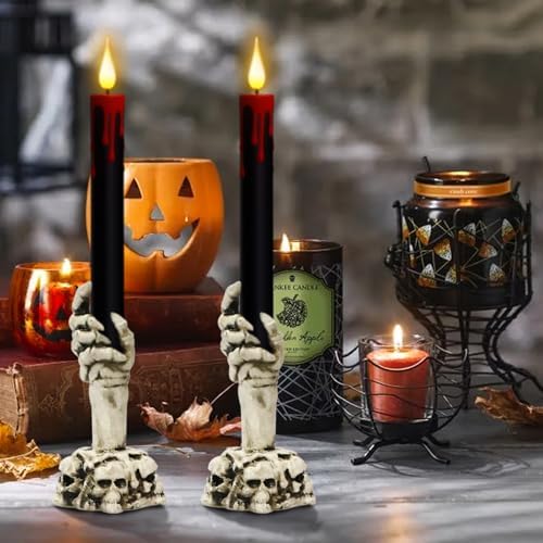 DRomance Flameless Taper Candles with Remote Timer 2 Pack