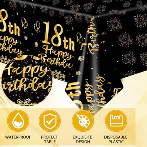 41PCS Happy 18th Birthday Decor Tableware Set