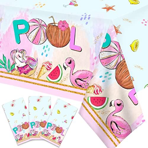 Zhynice Summer Pool Party Tablecloth Decorations