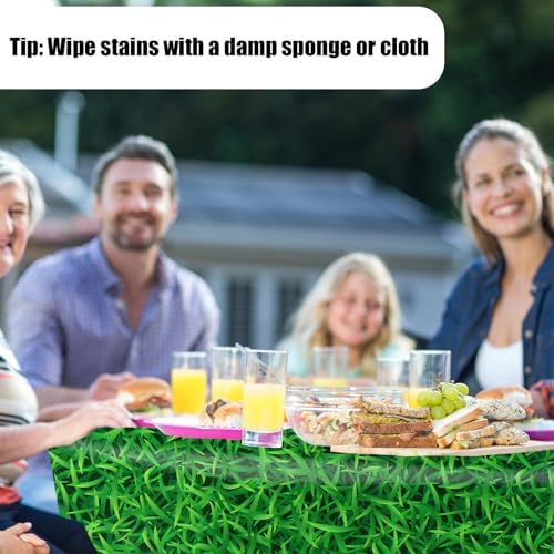 2pcs Green Grass Table Cloth for Sports Parties and Picnics