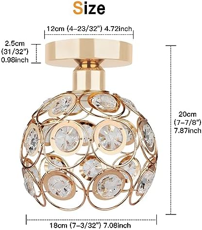 Gold Mini Chandelier Light Fixture with Crystal Shade