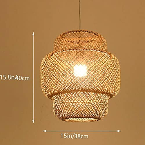 Southeast Asian Style Bamboo Chandelier 1 Light Geometry Lamp Shade