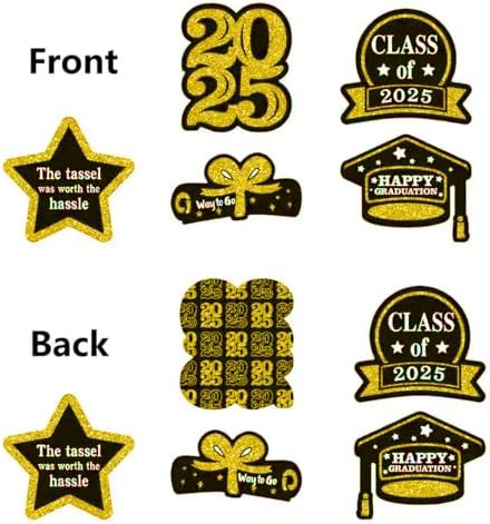2025 Graduation Decor Centerpiece Sticks Red Black