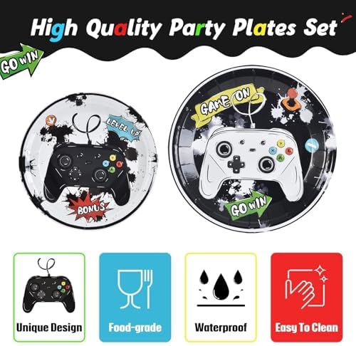 WERNNSAI Game Party Decorations Set for 16 Guests
