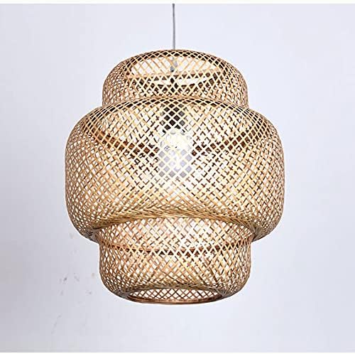 Southeast Asian Style Bamboo Chandelier 1 Light Geometry Lamp Shade