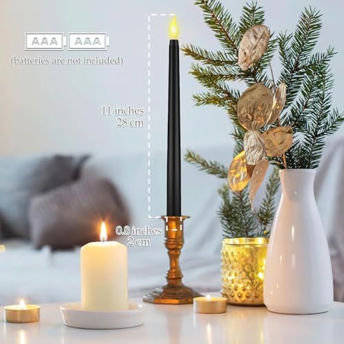48 Pack LED Flameless Taper Candles Black