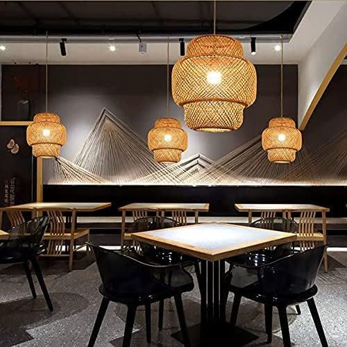 Southeast Asian Style Bamboo Chandelier 1 Light Geometry Lamp Shade