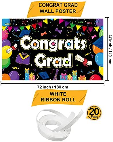 Colorful Preschool Graduation Banner with Congrats Text