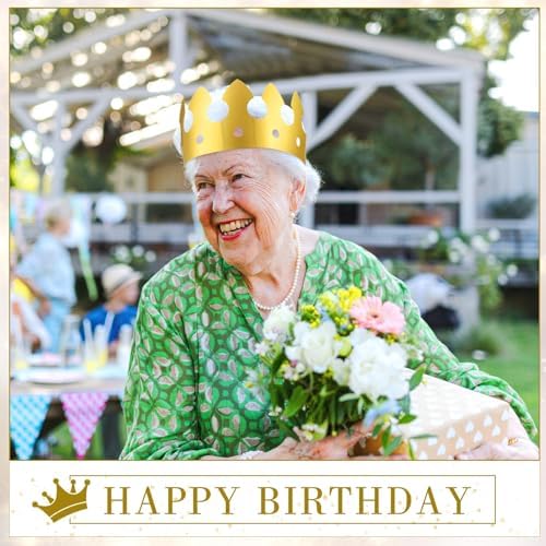 Crtiin 200 Pcs Gold Paper Crowns for Birthday Party Headwear