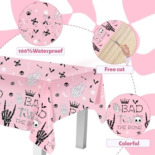 3 Pack Bad Two The Bone Tablecloths 108x54 Inch