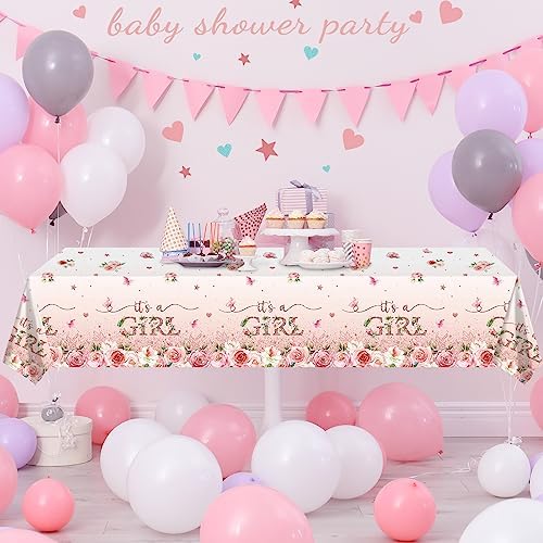 Floral Baby Shower Tablecloth Decorations for Girls