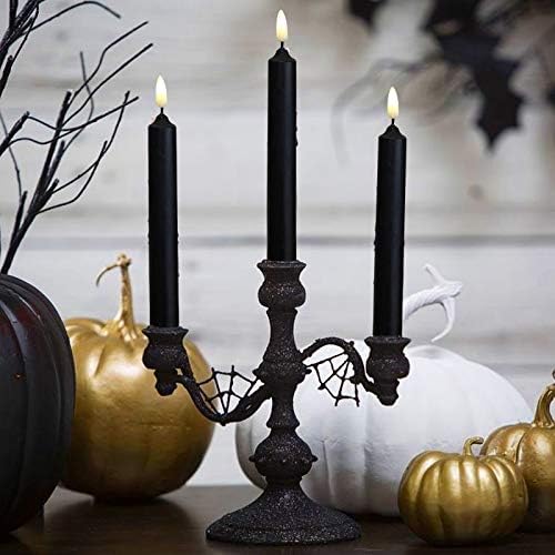 NONNO ZGF 6 Pack Real Wax Black Window Candles with Remote and Timer