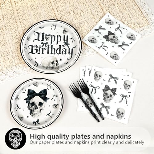 Grencian 96Pcs Happy Birthday Halloween Party Plate Set