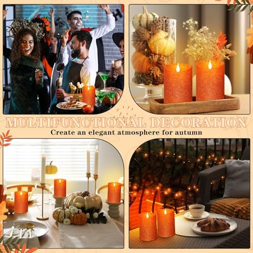 Retisee 2 Pcs Glitter Flameless Candles with Remote