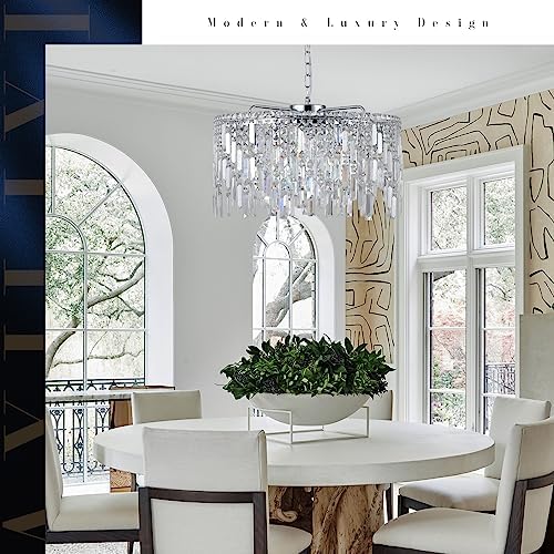 Modern Round 24 Inch Crystal Chandelier with 8 Lights