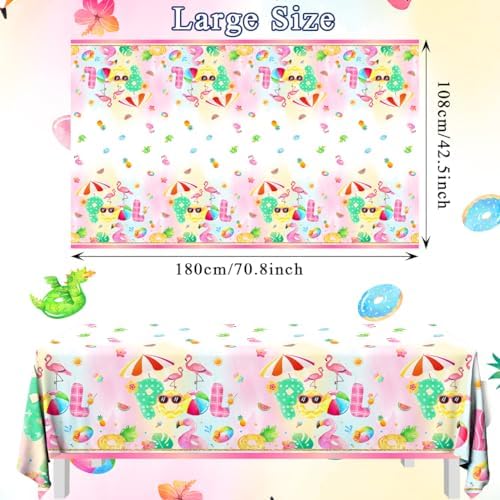 3pcs Pool Tablecloths with Flamingo Design for Summer Parties