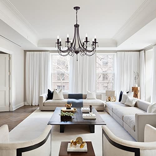 Farmhouse Chandeliers 8 Lights Oil Rubbed Bronze Pendant Dining Room Light Fixture