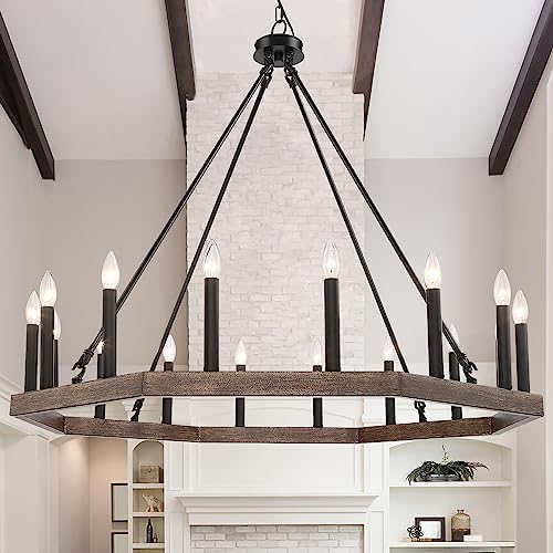 ACROMA French Country 16-Light Wagon Wheel Candle Chandelier