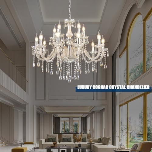 YYSHCHEN 307 Inch Crystal Chandelier with 15 Lights
