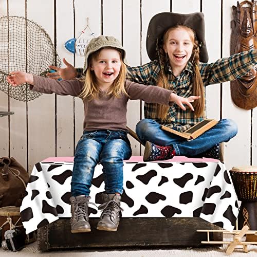 Whaline 3 Piece Pink Cow Print Table Cover Set