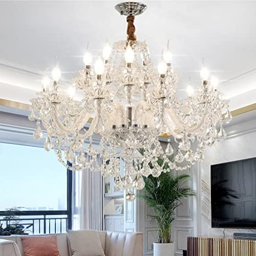 Durahonn 15 Light Crystal Chandelier with Clear Glass Dome