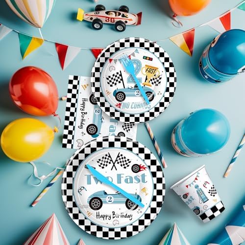 Race Car Party Tableware Set for 2nd Birthday