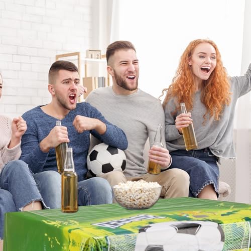 MECCANIXITY Soccer Tablecloth 54x108 Inch Green Grass