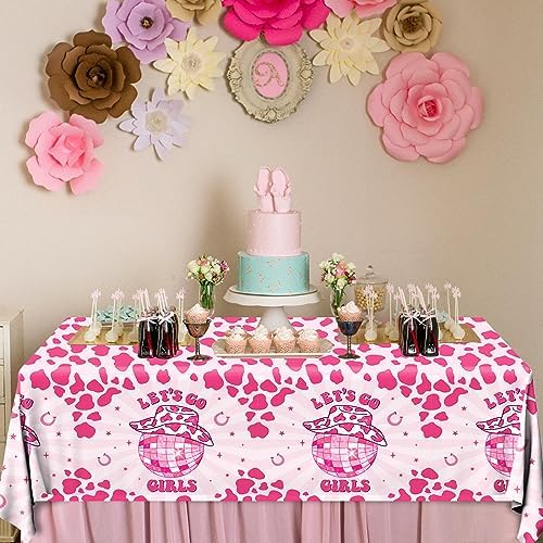 3 Pcs Lets Go Girls Tablecloths for Cowgirl Parties