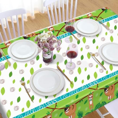 Animal Sloth Themed 3Pcs Tablecloths for Birthday Parties