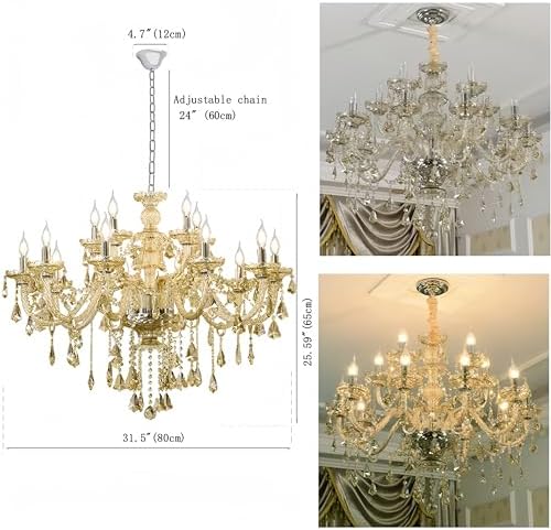 Durahonn 15 Light Cognac Crystal Chandelier