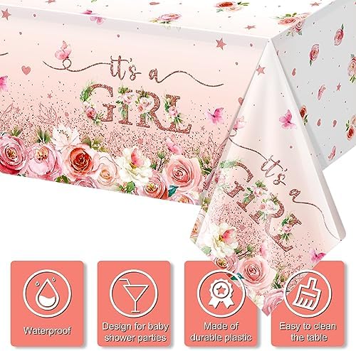 Floral Baby Shower Tablecloth Decorations for Girls