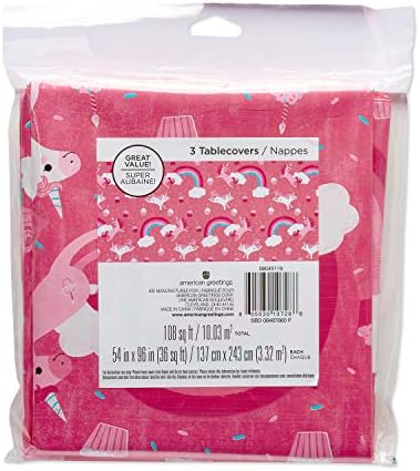 American Greetings Unicorn Party Table Covers 3-Pack