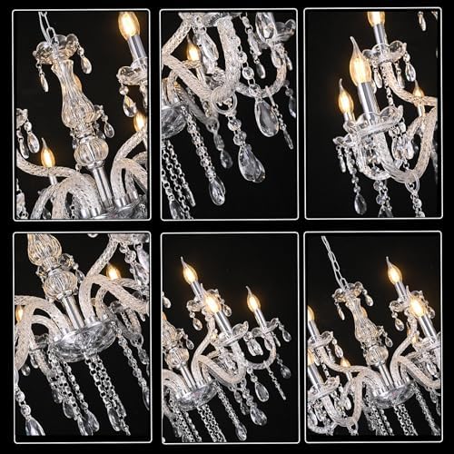 Modern Elegant 9 Light Crystal Chandelier for Home Decor