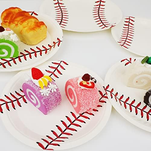 Wiooffen 72pcs Baseball Party Plates Set
