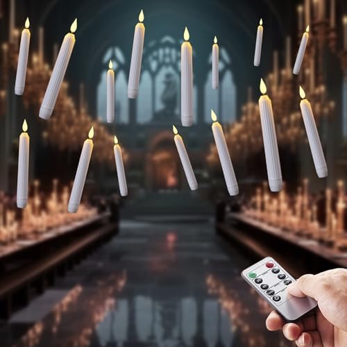 5plots 6-Pack White Flameless Taper Candles with Timer and Remote