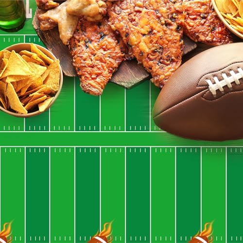 Football Tablecloth 2 Pack 54x108 Touchdown Table Cover for Parties