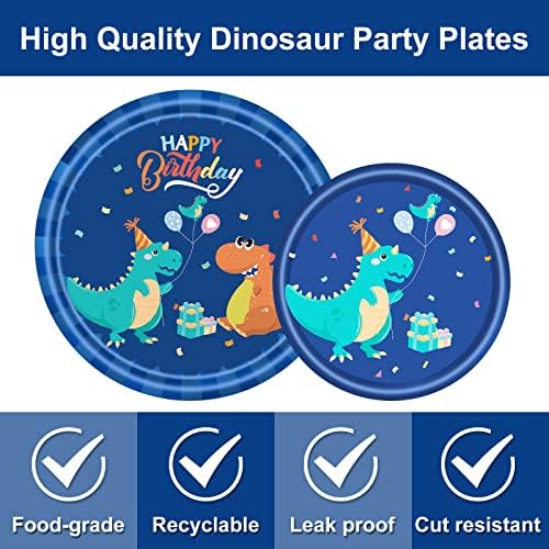 96 Pc Dinosaur Party Tableware Set for 24 Guests