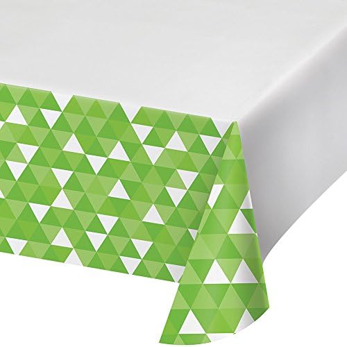 Lime Green Fractal Printed Plastic Tablecover