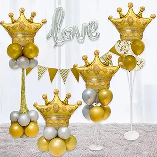 NC 6Pcs Gold Crown Foil Balloons for Party Decorations