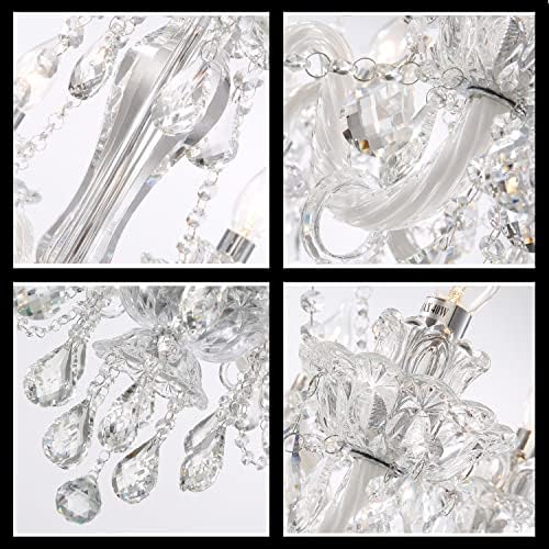 Durahonn 15 Light Crystal Chandelier with Clear Glass Dome