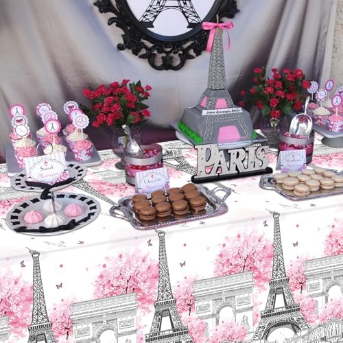 4 Pack Paris Eiffel Tower Tablecloth Party Decor