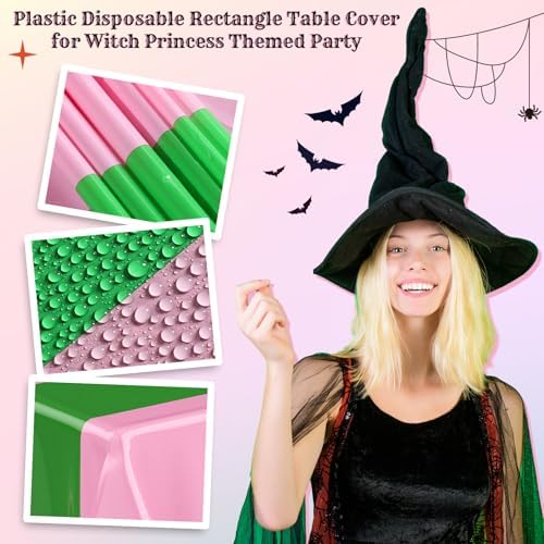 Oudain 3 Pcs Witch Princess Theme Tablecloth Set
