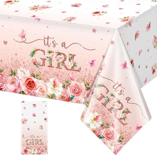 Floral Baby Shower Tablecloth Decorations for Girls