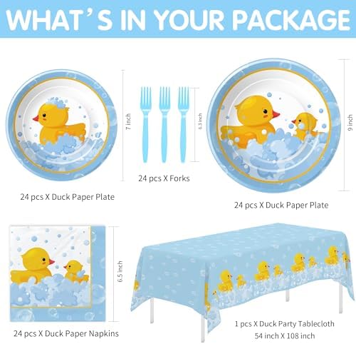 Rubber Duck Tableware Set for 24 Guests