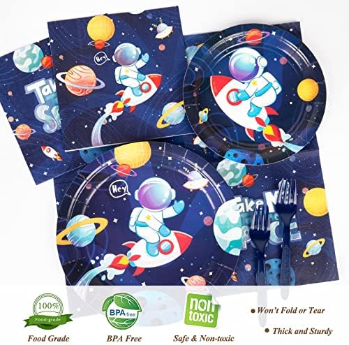 DECORLIFE Space Themed Party Supplies Serve 24