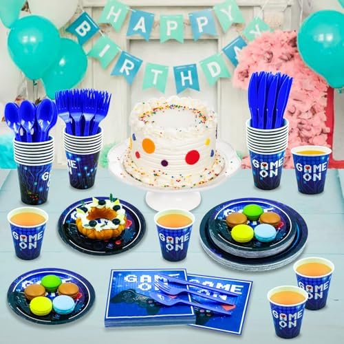 175 Pcs Video Game Party Tableware Set for 25 Guests
