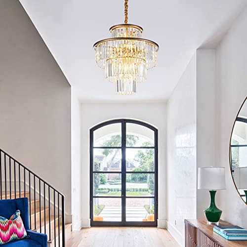 23 Inch 14 Light Gold Crystal Chandelier
